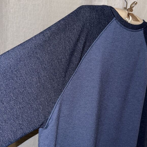 ORVIS XL Navy Blue Reverse Weave Raglan Sleeve Crewneck Pullover Sweater - Picture 8 of 12